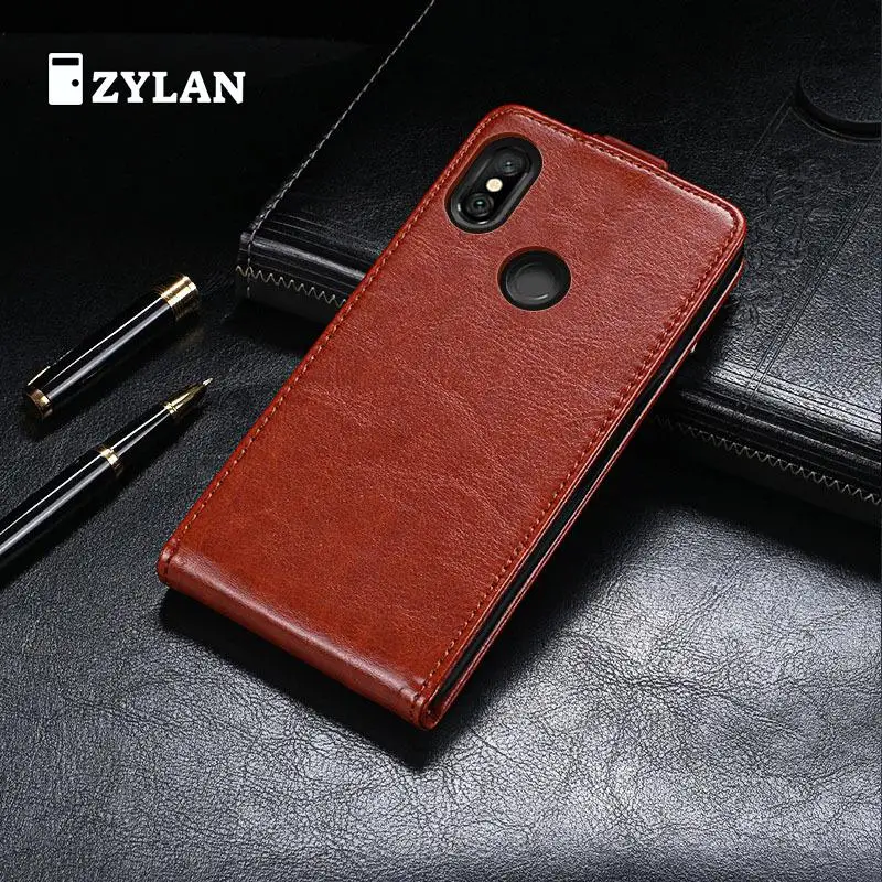 Кожаный чехол с откидной крышкой и для Xiaomi Redmi Note 6 Note6 Pro черный коричневый