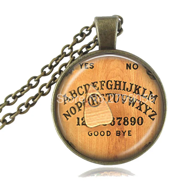 Ouija Board Necklace Personalized Pendant You Choose the Letter Wiccan Jewelry Glass Cabochon Bronze Chain Statement | Украшения и