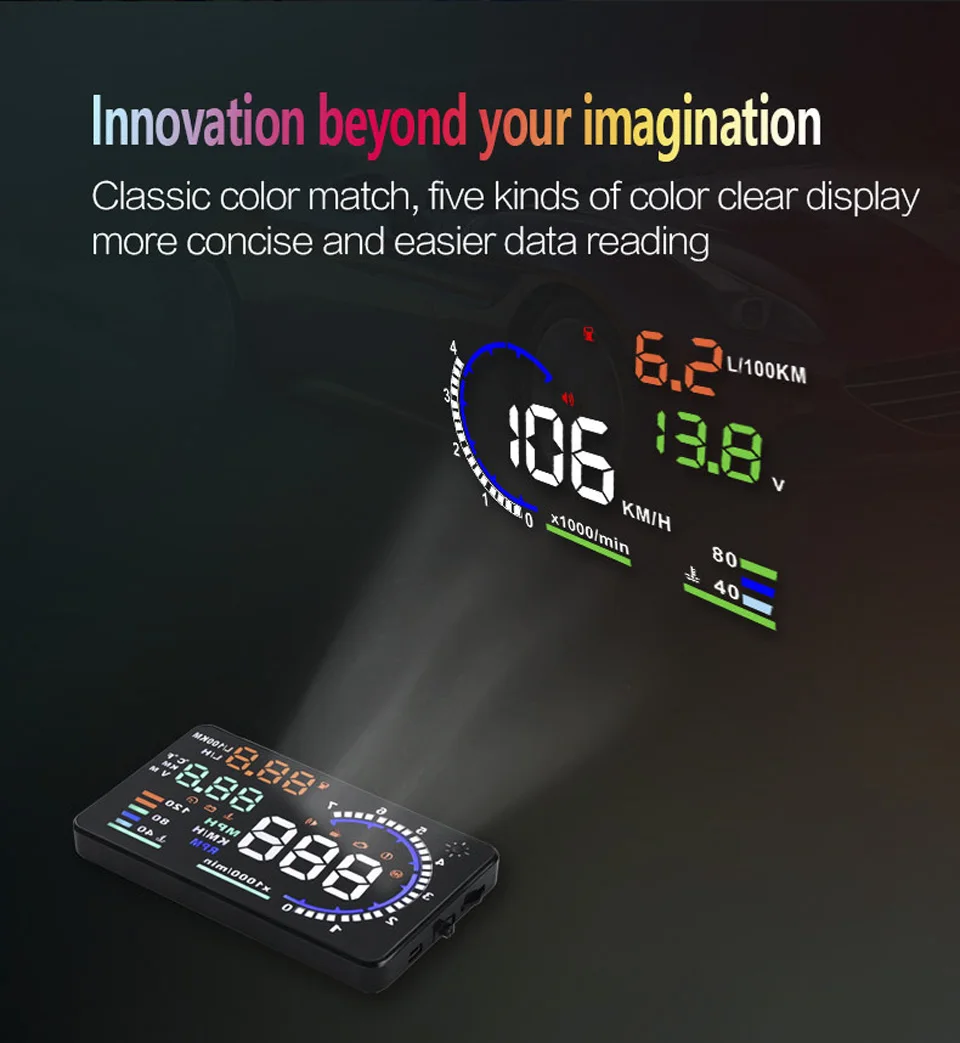 A8-OBD2-HUD gps Head Up дисплей автомобиля Спидометр лобовое стекло Speedo Projetor