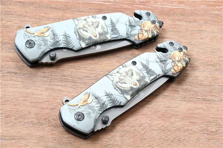 New 3D print handle Multi-function Folding Tactical Survival Knives Hunting Camping Blade High Hardness Military Knife | Инструменты