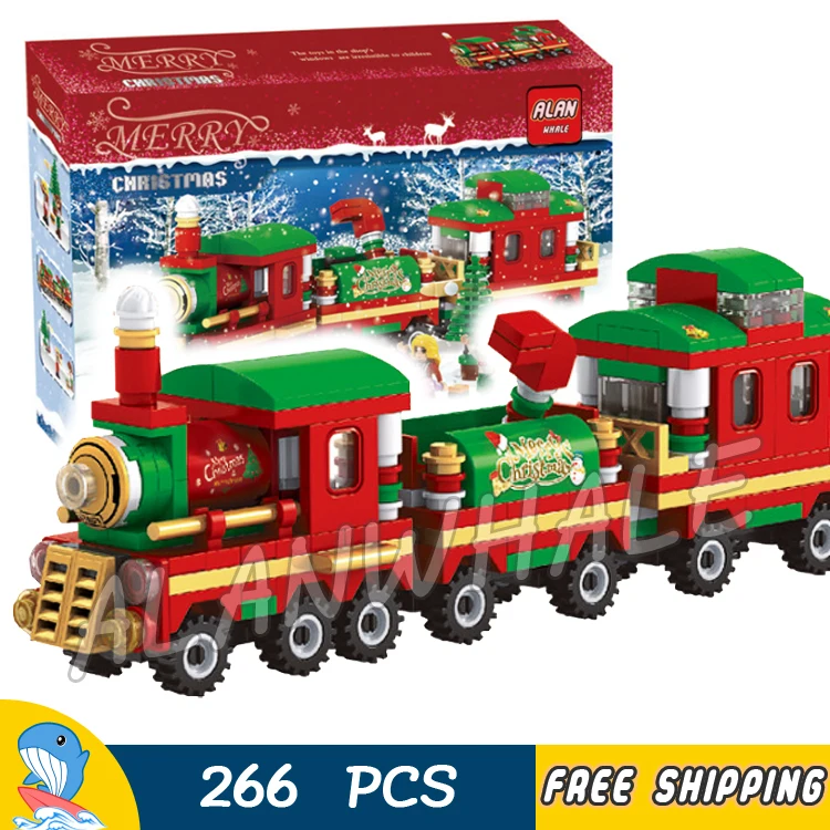 266pcs Creator зимний праздник Рождество Поезд Локомотив вагоны 25524 модель