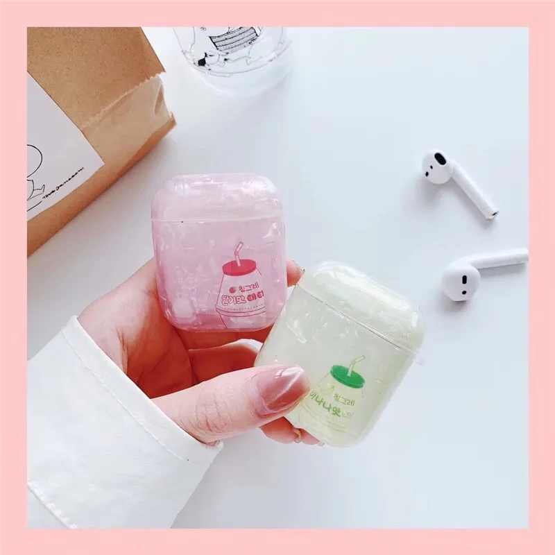 GlamPhoneCase банан клубника молоко Airpods1/2 поколение защитный чехол Apple беспроводной