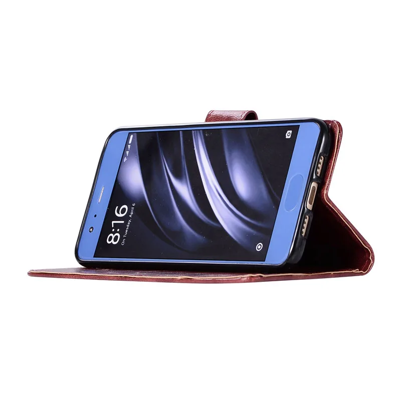 Чехол в стиле ретро для Xiaomi Mi 6 защитный кожаный чехол книжка с бумажником и
