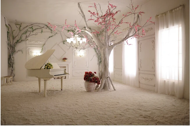 Пользовательские 3D фрески фортепиано в снегу гостиная диван тв стена спальня фон