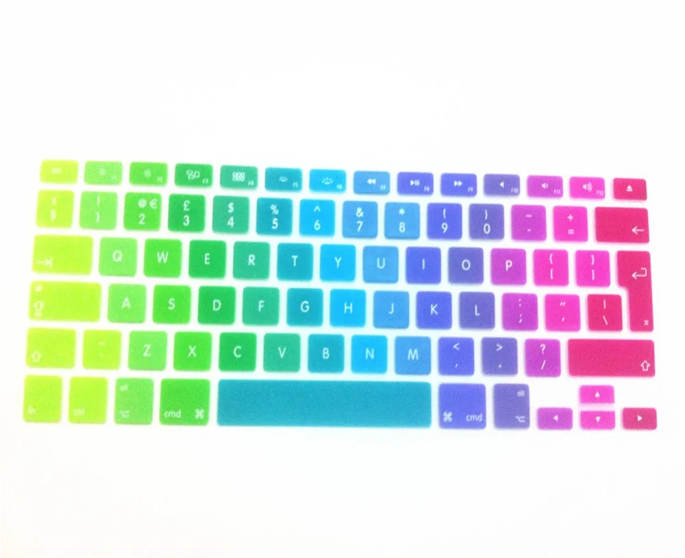 Радужная Силиконовая Защитная Наклейка на клавиатуру для Macbook Air Pro 13 15 17 дюймов |