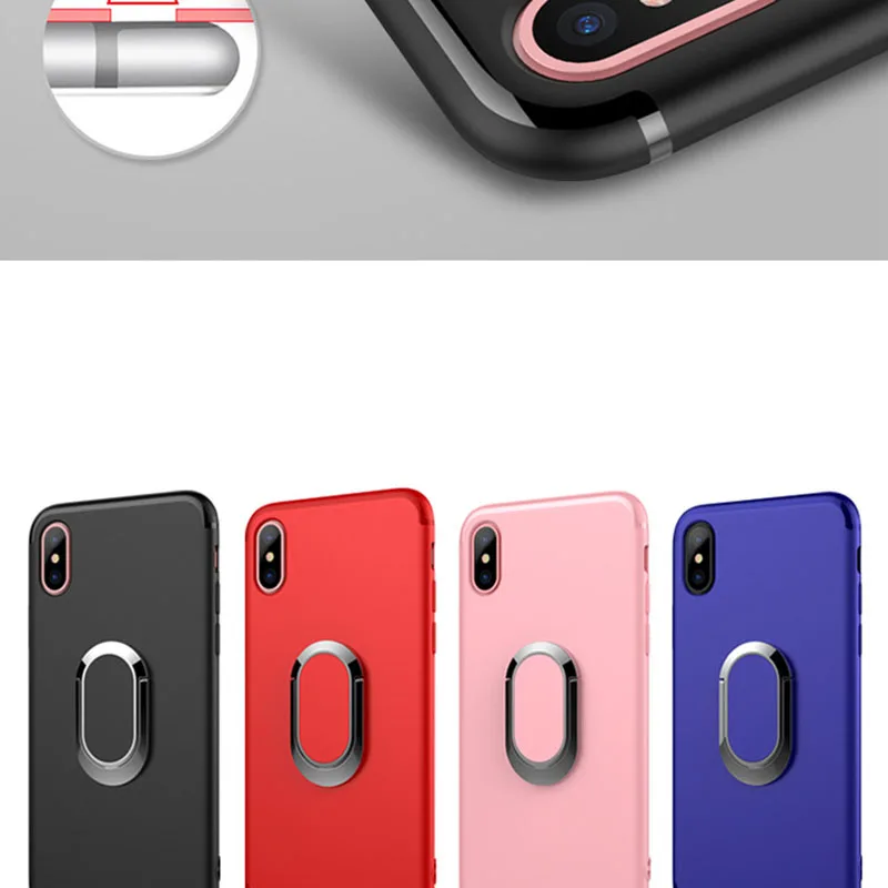 Mobile Keysion Holder For iphone 6 6s 7 8 plus X In Car Magnetic Suction Bracket Case Finger Ring Soft TPU Back Cover SMSNXY | Мобильные