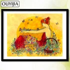 Алмазная 5D картина сделай сам, животные, цветы, Бабочка, птица, женщина, OUYIJIA, полная выкладка квадратными стразами, мозаика, вышивка Стразы