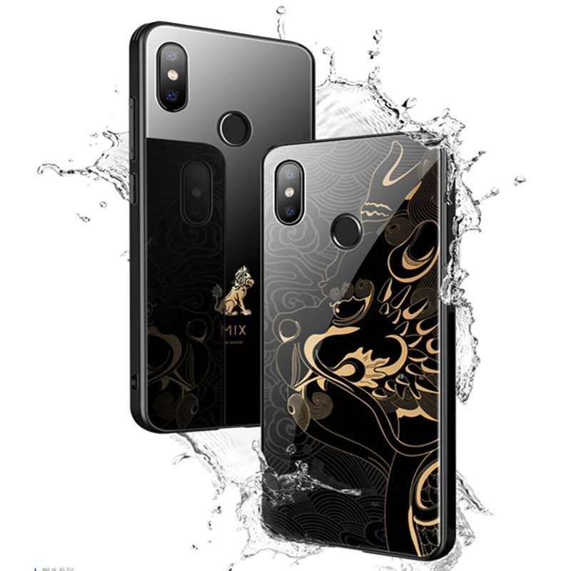 Чехол для xiaomi mi Mix 3 защитный чехол из закаленного стекла с изображением зверя