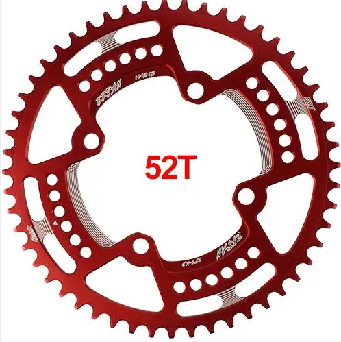 52T Round Red EKFan 104BCD цепь 38 T/40 T/42 T/44 T/46 T/48 T/50 T/52 T круглая ведущая звездочка велосипеда 7075-T6 MTB велосипед круг шатунная пластина - Цвет: 52T Round Red