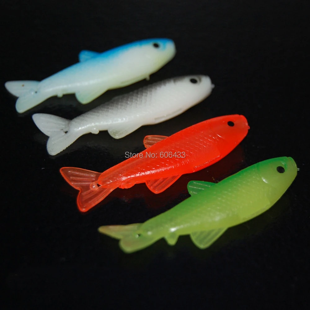 

50PCS Soft fish Fishing Lure Grub worm Silicone Bait 5cm 1.5g Free shipping