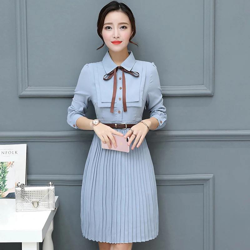 Весна 2018 Новое поступление элегантное шифоновое милое платье рубашка для