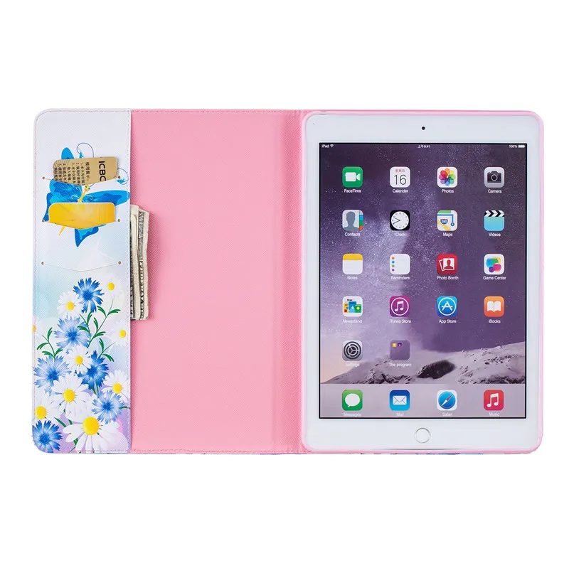 Для ipad 6 air 2 чехол роскошный красочный кошелек Флип-бумажник силиконовый милый