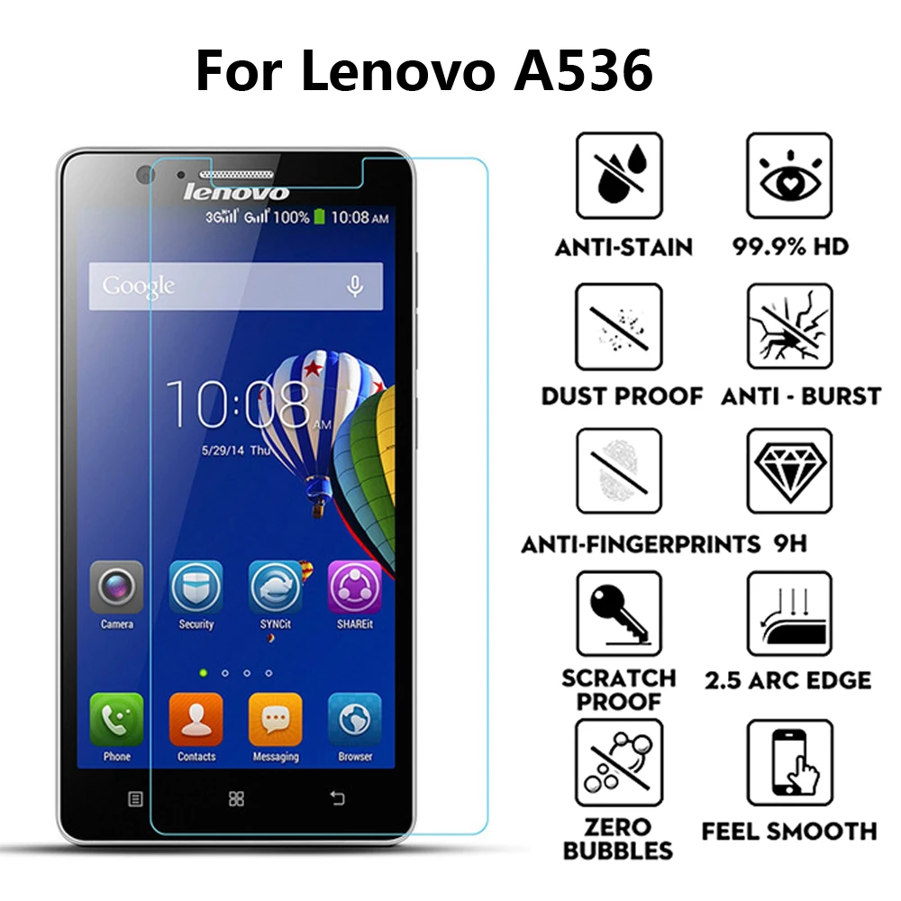 2 шт. Премиум Закаленное стекло для Lenovo A536 Защитная пленка экрана 9H 2.5D HD Передняя