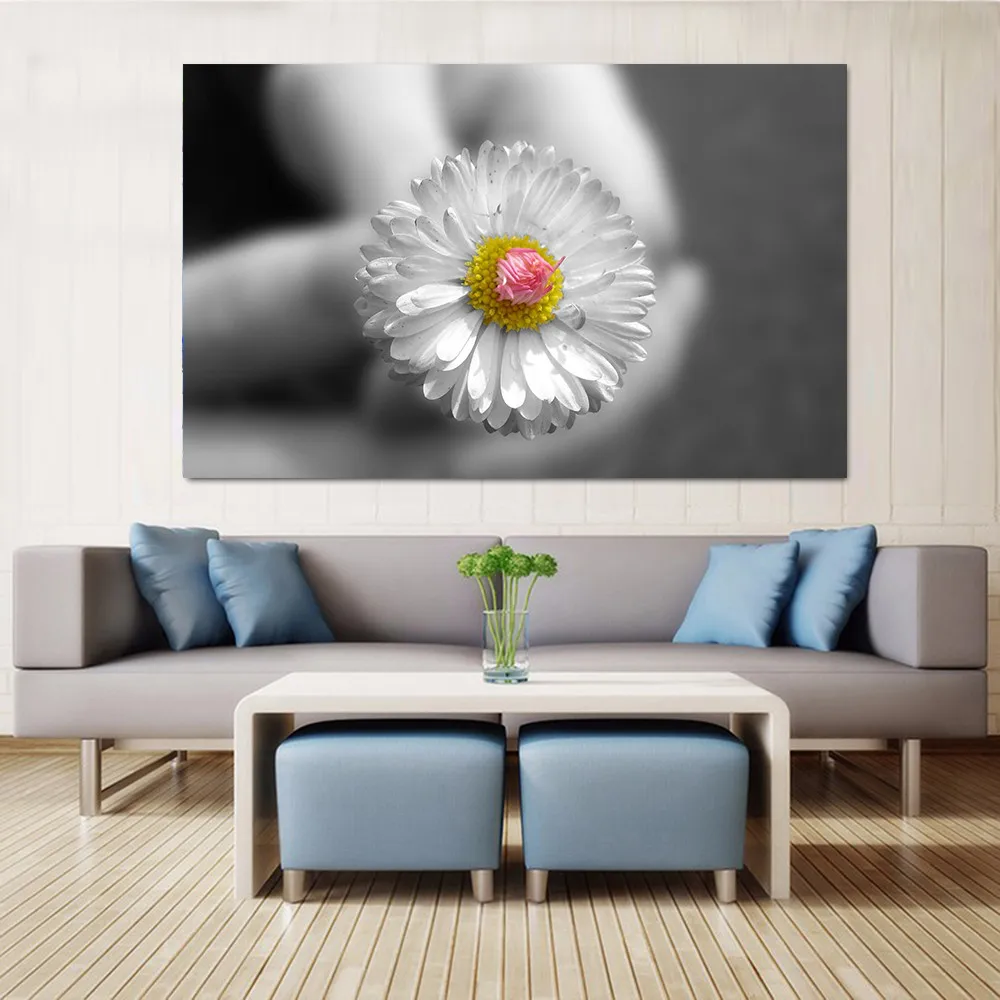 Поп Арт картины на холсте для гостиной кофе Wall Art Печать постер черные и белые