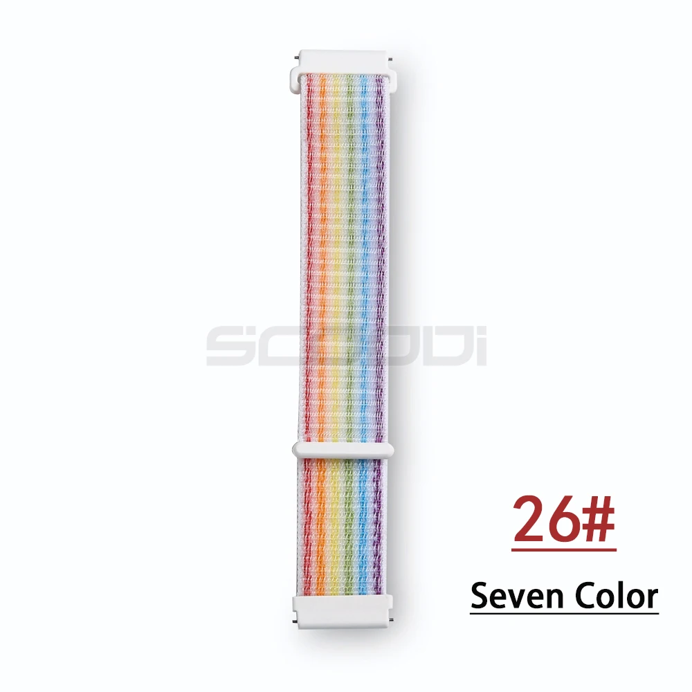Seven Color Новинка, 20 мм, нейлоновый тканый ремешок для Xiaomi Huami Amazfit Bip BIT Lite, Молодежные Смарт-часы, носимый браслет, ремешок для часов Amazfit - Цвет: Seven Color