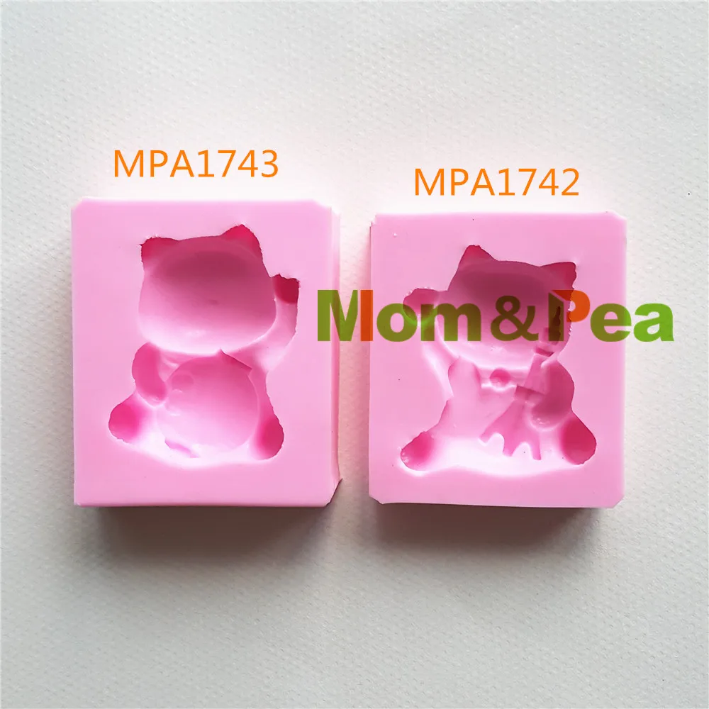 MPA1742-4 для мамы и гороха силиконовая форма в форме кошки украшение торта помадка 3D
