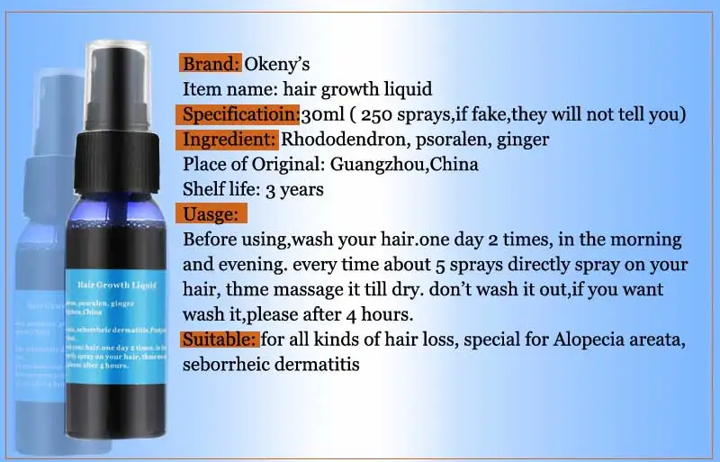 Okeny's Ginger Andrea эссенция для роста волос масло быстро расти густое восстановление