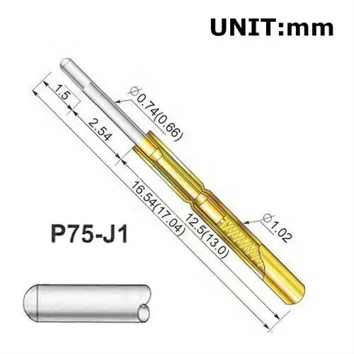 

100PCS/LOT P75-J1 Dia 1.02mm 100g Spring Test Probe Pogo Pin