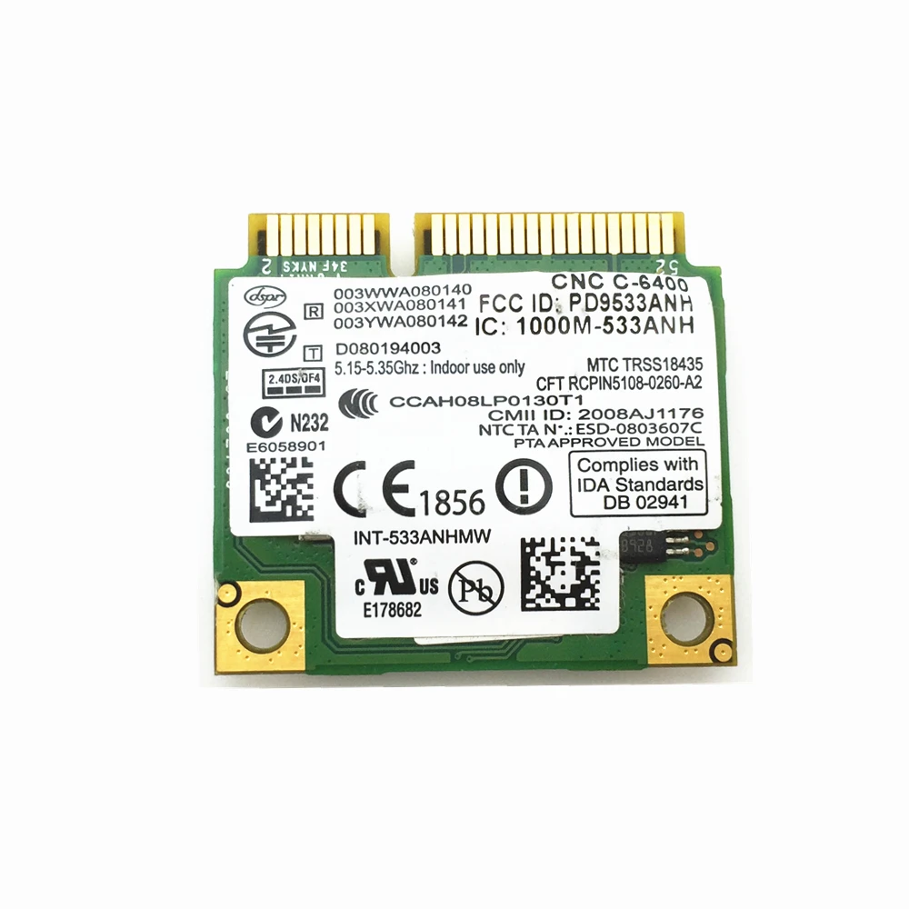Оптовая продажа для Intel Wi-Fi Link 5300 AGN 533AN_HMW Half Mini PCI-E 2 4G/5 ГГц двухдиапазонный плата