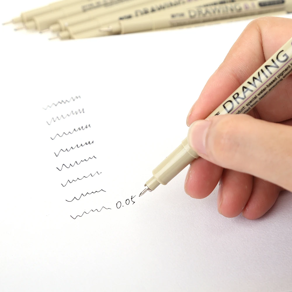 Знать 8 шт./лот Pigma Микрон Эскиз маркер ручка черный пигмент лайнер Neelde для