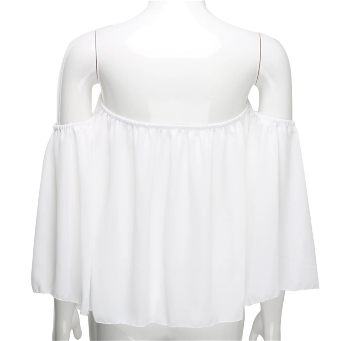 YJSFG домашняя Сексуальная женская шифоновая блузка с вырезом лодочкой рубашки