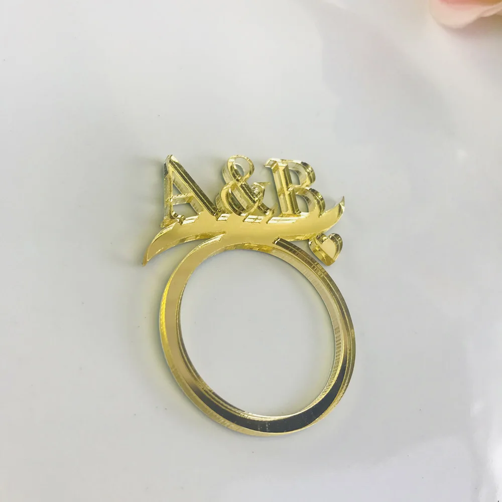 Персонализированные кольца для свадебных салфеток акриловое кольцо с