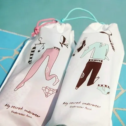 Underwear bag 2 шт. Портативный походная сумка для обуви пакеты полиэтиленовые Органайзер для хранения нижнего белья Водонепроницаемая пляжная сумка с длинным ремешком пылеотталкивающий-обувь крышка доказательства - Цвет: Underwear bag
