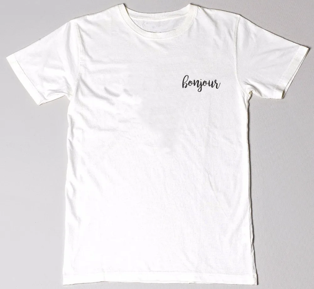 

"Bonjour" Unisex Printed Slogan Fashion Tshirt-D218