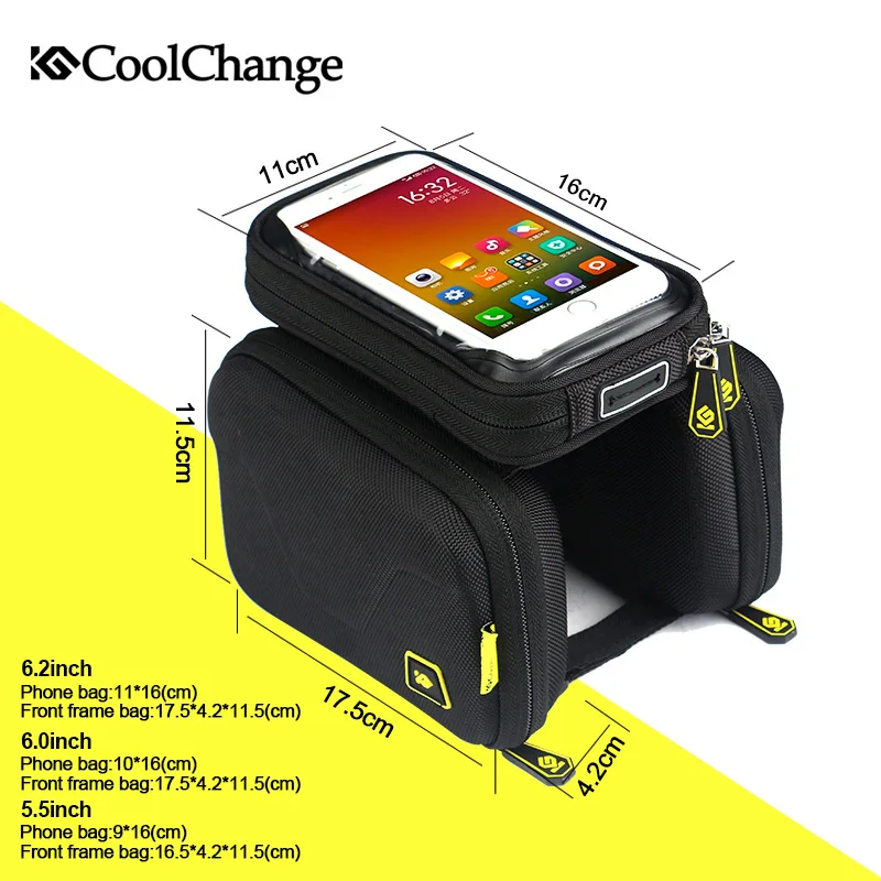 Велосипедная сумка CoolChange с сенсорным экраном 6 2 дюйма велосипедная на переднюю