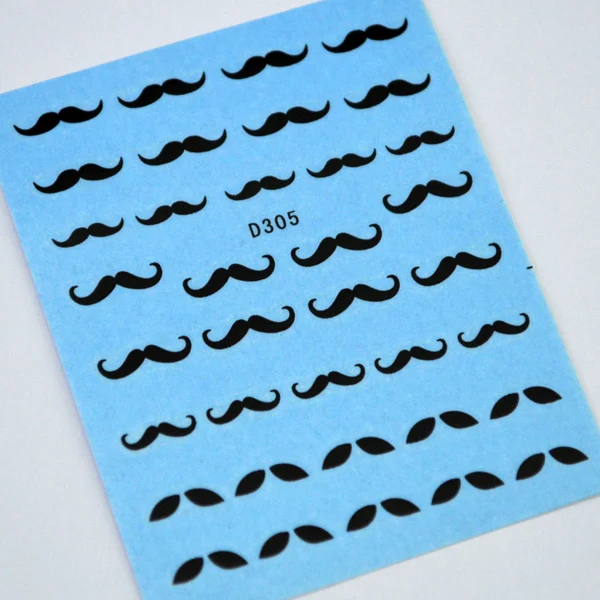 5 шт./лот переводные наклейки для ногтей с черными усами ногтей|decal paper|decal macbookdecals