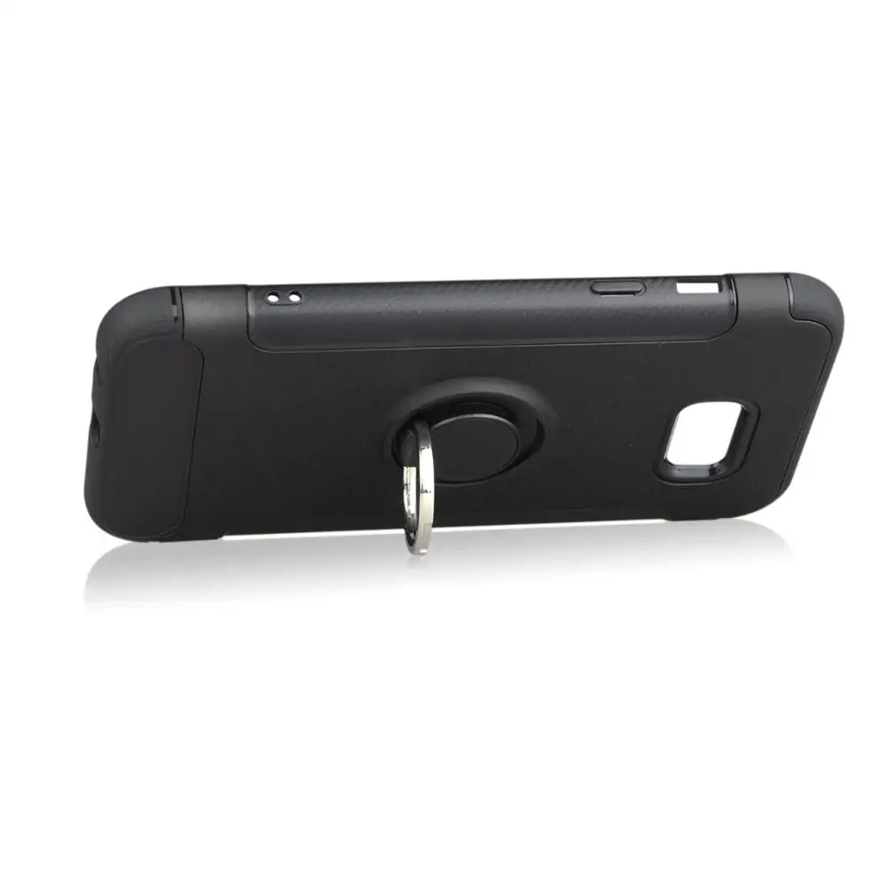 360° Rotating TPU+PC Ultra Thin Carbon Fiber Ring Bracket Mobile Phone Case For Samsung galaxy A3 2017 Shock Absorption |