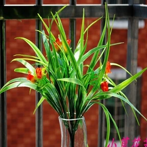 2014 new hot selling Simulation of flowers plastic flower clover grass orchid display decorative | Дом и сад