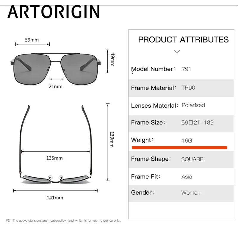 

Vintage Sunglasses Men Polarized Square High Clear Retro Sun Glasses for Men Polarized Plastic Titanium Leg Eyewear Male