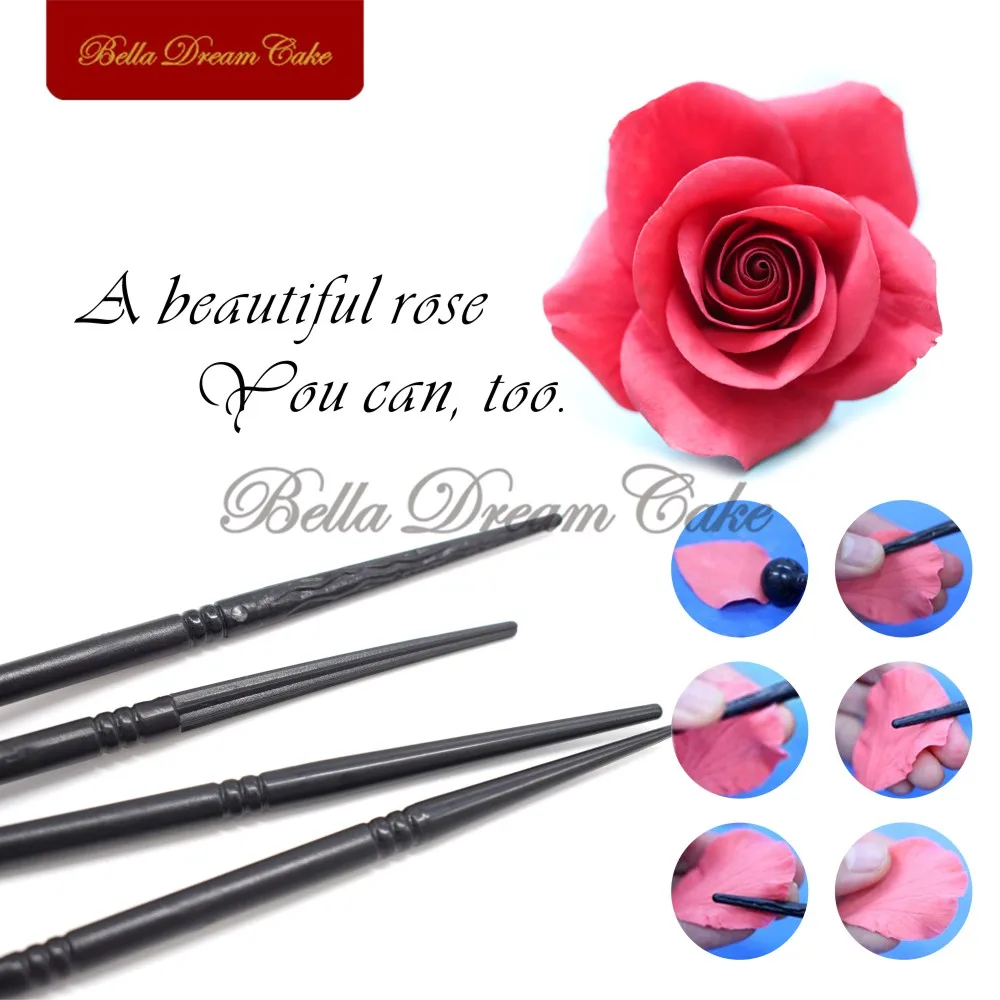 4 шт./компл. цветочное украшение резные ручки текстура лепестков Пластиковые