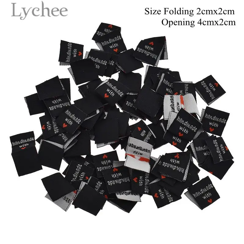 Lychee 100 шт ручной работы с любовью Одежда Этикетки ярлыки с тиснением DIY этикетки типа «флажок» для швейных аксессуаров