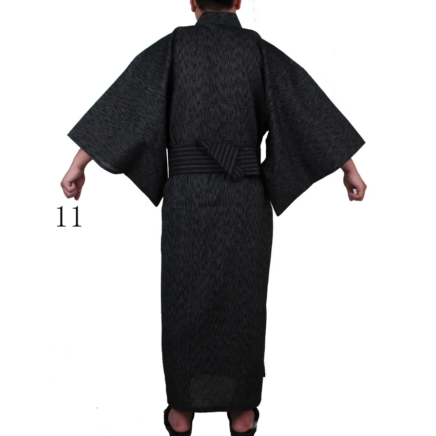 Тонкое мужское японское традиционное кимоно самурая юката Jinbei, купальный халат, свободный стиль, хлопок, Роскошная Одежда для сауны, длинное платье