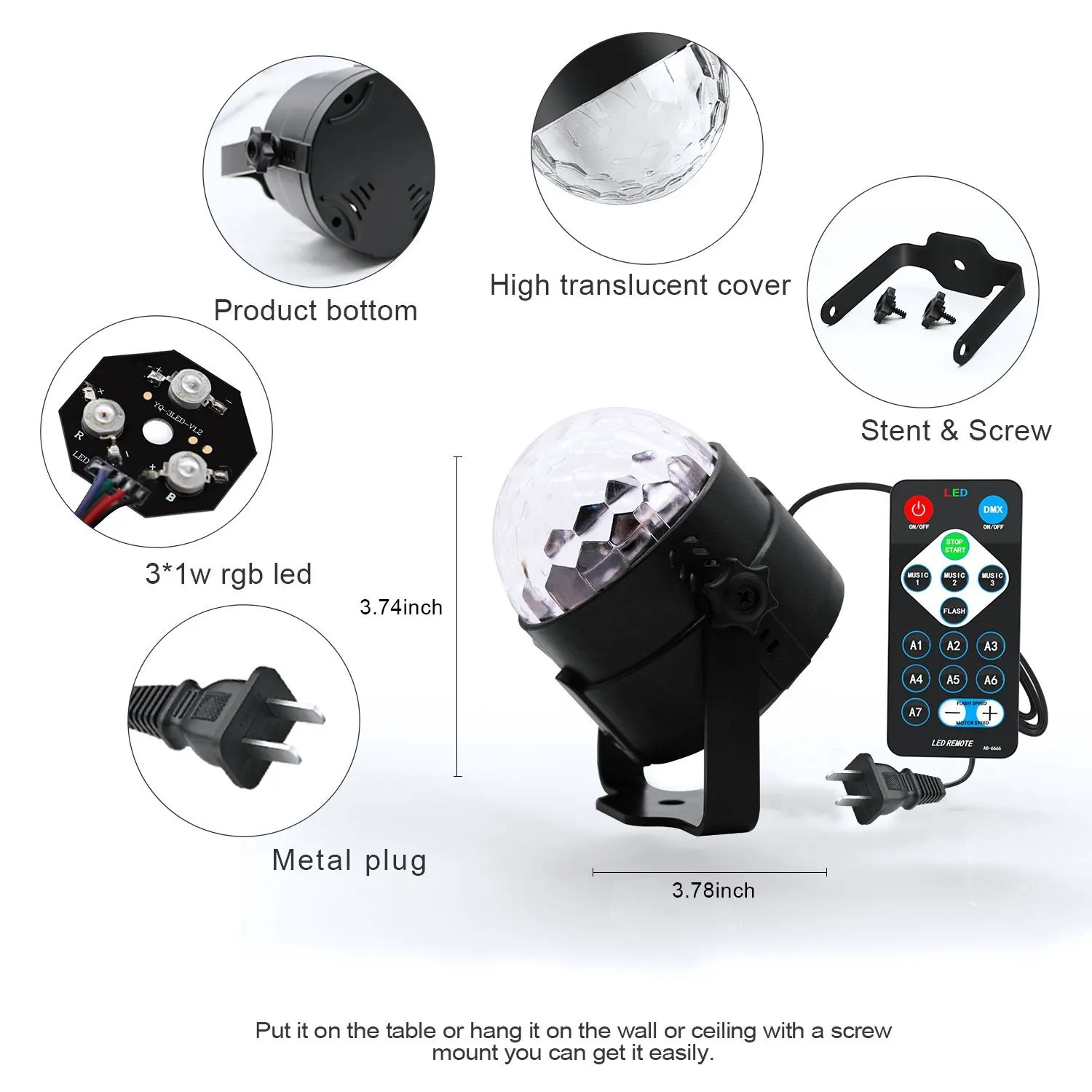 7 цветов DJ диско шар Lumiere 3 Вт звуковой активированный лазерный проектор RGB