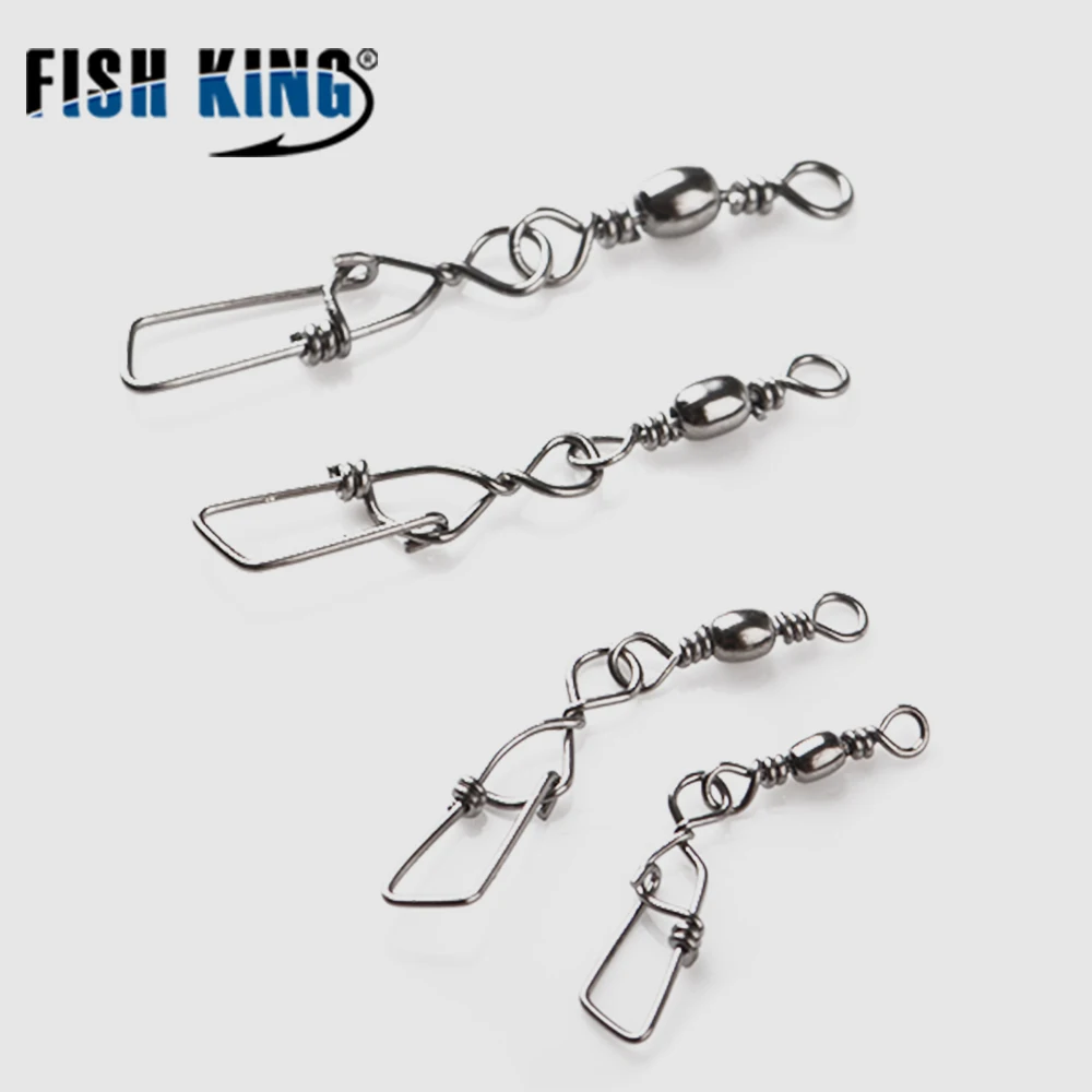 FISH KING 30 шт. 6#/8#/10#/12# шарнирное соединение с датской защелкой приманка карп соединитель крюка терминал рыболовные снасти