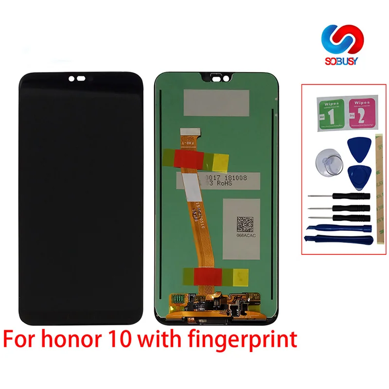 5 84 &quotЖК дисплей с отпечатком пальца для Huawei honor 10 COL AL00 AL10 ЖК кодирующий