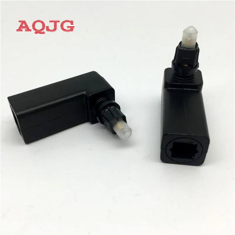 Toslink 90 Degree Digital Optical Audio Cable Adapter Male to Female Right Angle 360 Rotates PC TV DVD Stereo Optical Cable AQJG