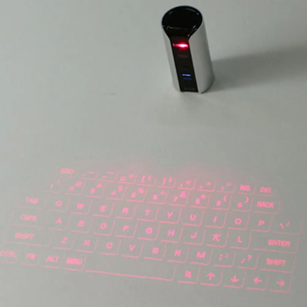 Мини клавиатура виртуальная портативная беспроводная лазерная мышь с ключом