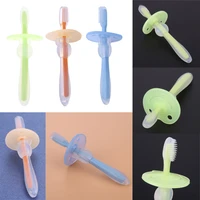 1pc silicone baby teether teeth training tool kids toothbrushes newborn baby infant dental oral care brush tool soft chew toy