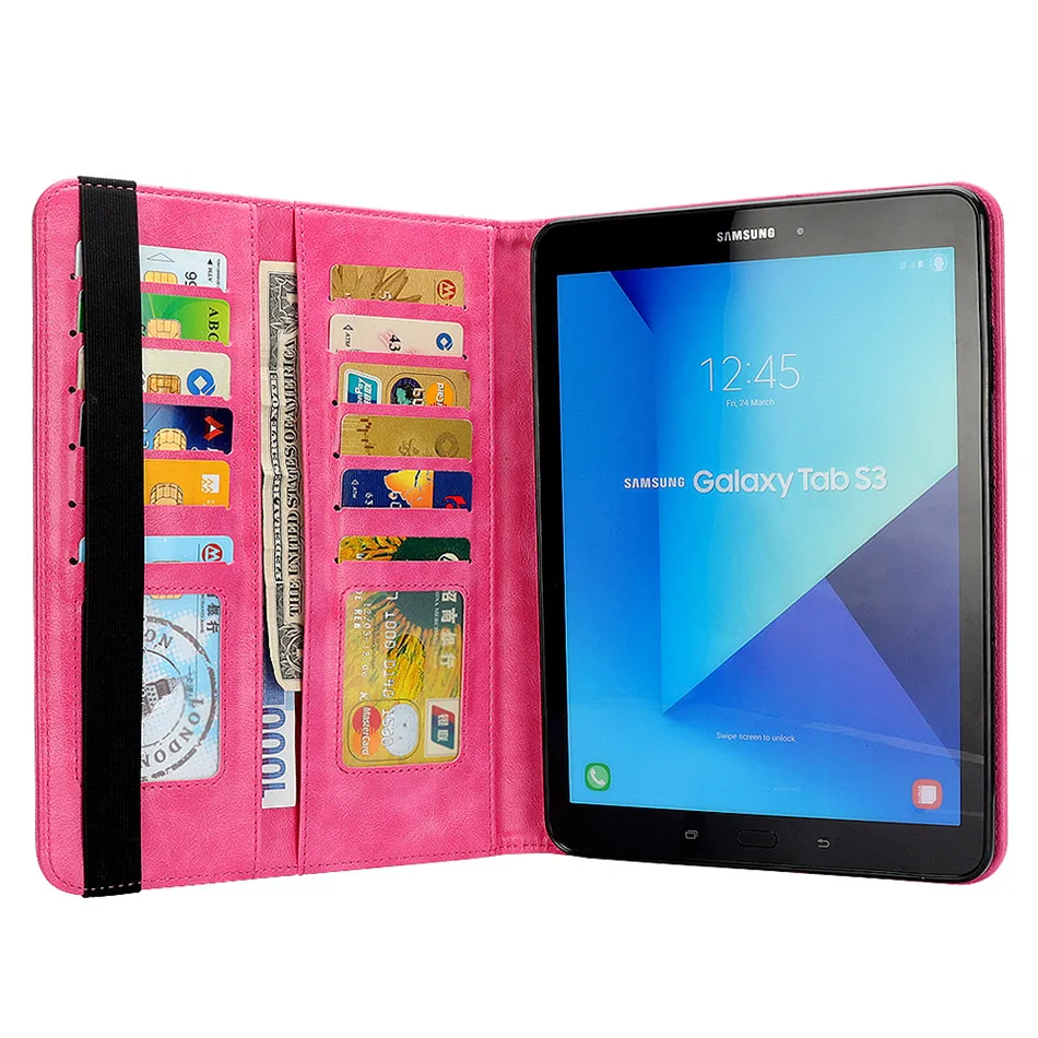 Роскошный чехол книжка из искусственной кожи для Samsung Galaxy Tab S3 9 7 T820 T825 защитный