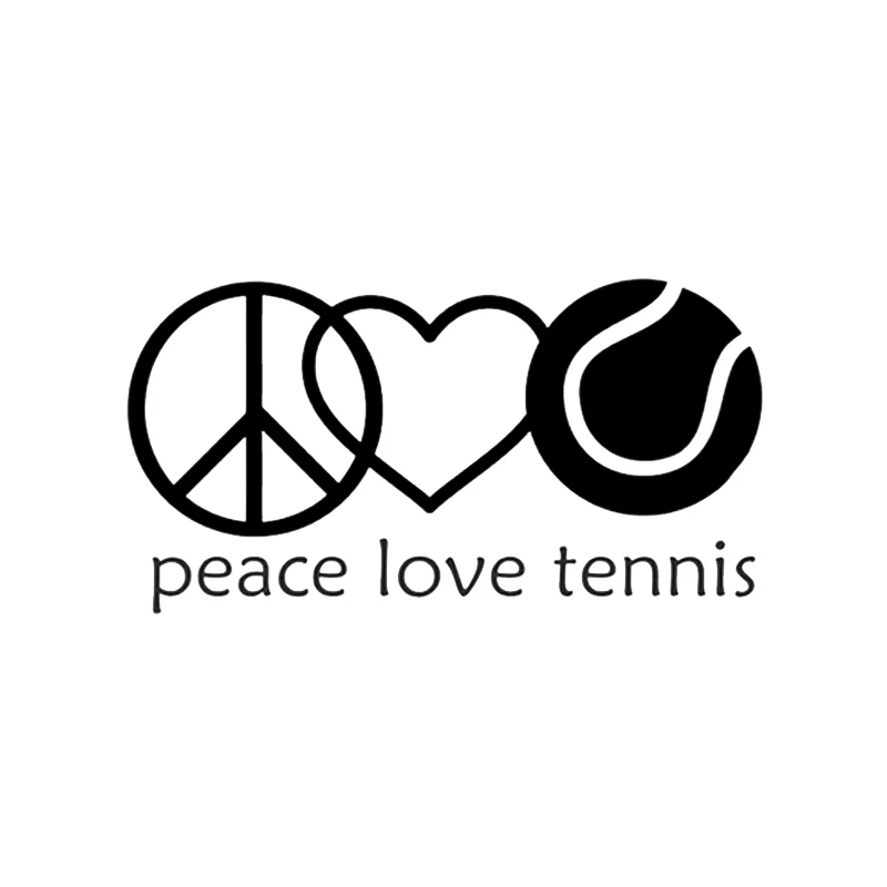 

17*9CM Interesting Peace Love Tennis Player Decor Car Sticker Vinyl Silhouette Accessories Bumper Window Decals