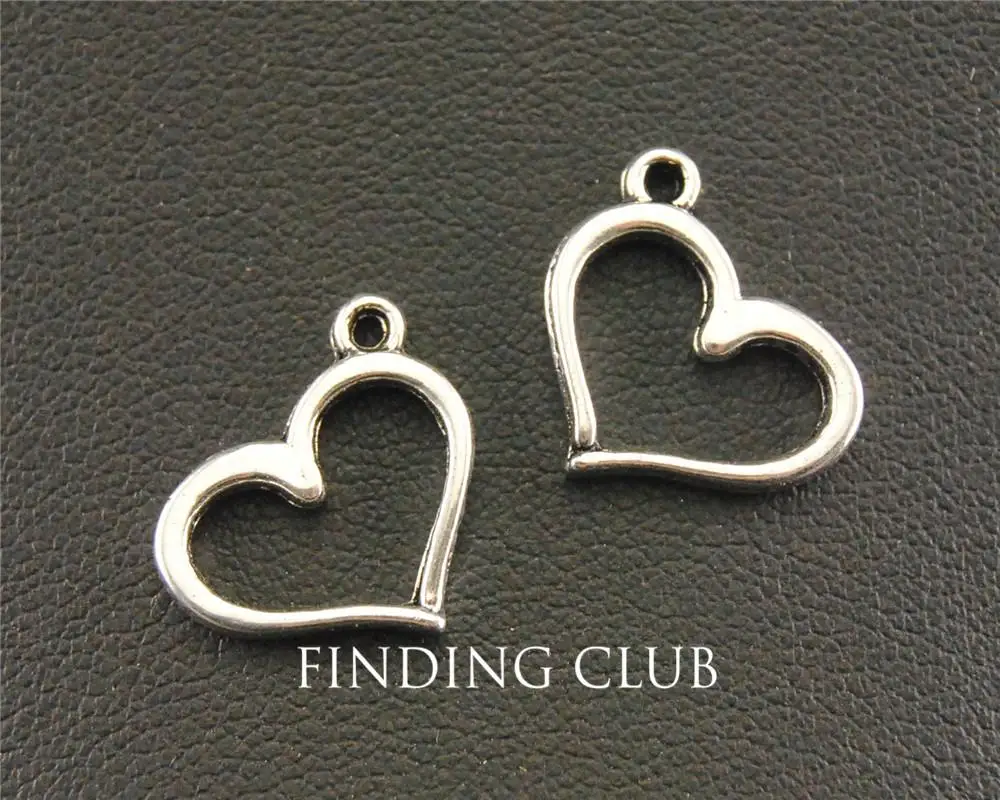 30 шт. серебряные подвески в виде сердца 13 х16 мм|pendants for bracelets|heart charmcharm pendant diy |