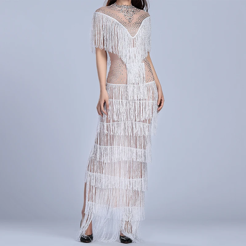 Женское многослойное платье INDRESSME элегантное праздничное с бахромой и