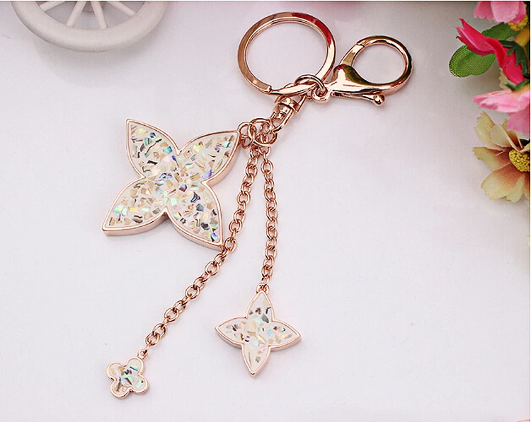 Модные брелоки JINGLANG золотого цвета в виде клевера брелок для женщин сумочка