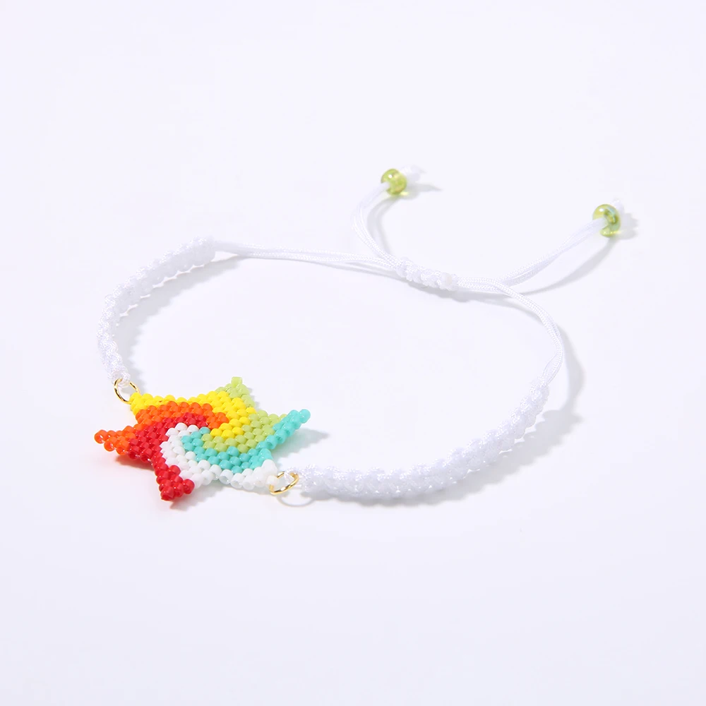 Rttooas ручной работы Тканые яркие красочные пять звезд браслет Миюки бусы дикая