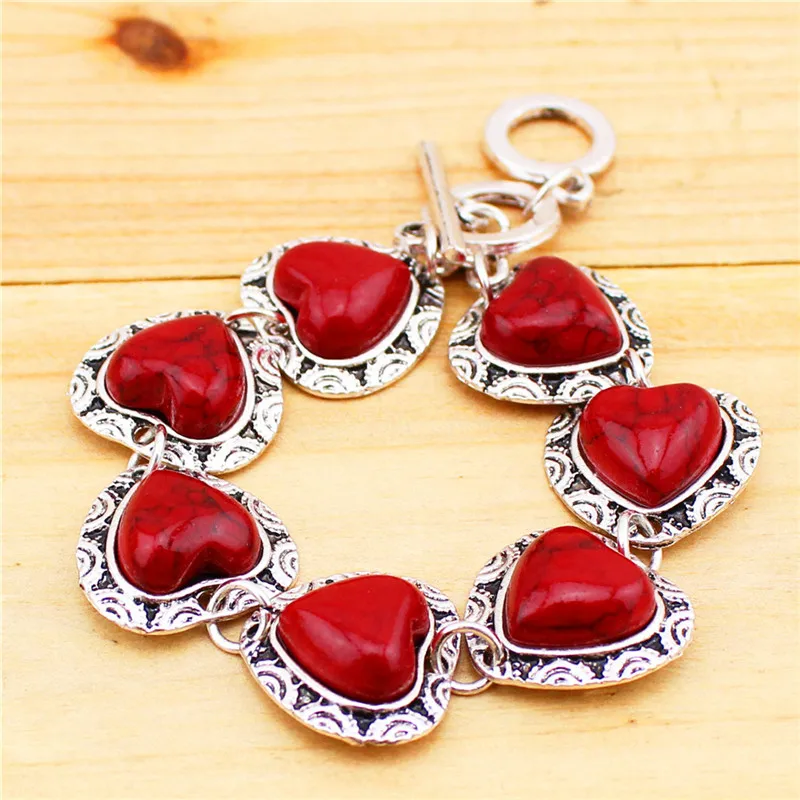 Кулон Сердце Красный камень Ювелирные наборы Цепочки и ожерелья Браслет Серьги