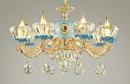 8 lights chandelier Роскошная хрустальная люстра для гостиной, классическая хрустальная люстра, светильник для спальни, Золотая лампа, светодиодный потолочный светильник с кристаллами - Цвет абажура: 8 lights chandelier